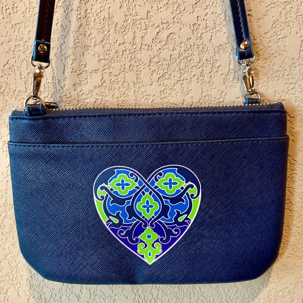 Brighton Crossbody Bag with Heart Appliqué.